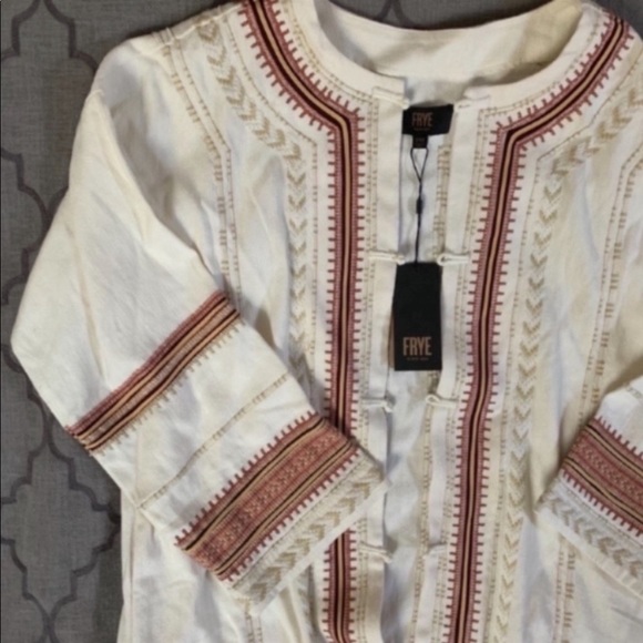 🌵NWT🌵Frye Boho Chic Embroidered Open Front Duster Jacket - Picture 3 of 16